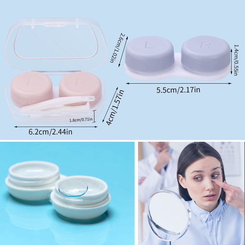 [Australia] - Medo 4 Pack Contact Lens Cases, Contact Lens Container Box Portable Travel Contact Lens Case Left/Right Eyes Contact Lens Holder with Storage Box Tweezers Wearing Stick 