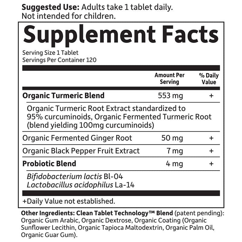 [Australia] - Garden of Life Mykind Organics Extra Strength Turmeric Inflammatory Response 120 Tablets-100Mg Curcumin (95% Curcuminoids) Black Pepper, Probiotics, Organic Non-GMO Vegan Gluten Free Herbal Supplemen 120 Count (Pack of 1) 
