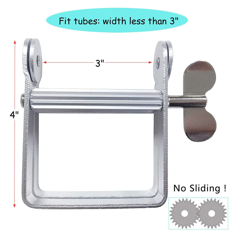 [Australia] - Toothpaste Squeezer, Metal Toothpaste Tube Squeezer Paint Tube Wringer for Artist, Hair Salon, Painter… (Silver) Silver 