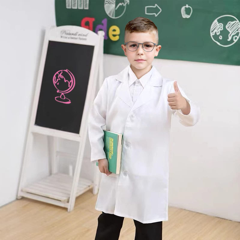 [Australia] - Lab Coat for Kids - White Doctor Coat with Stethoscope Toys - Kids Vet Coat, Doctor Dress Up Costume for Toddler Boys Girls White Lab Coat Kids-S (Height: 43-47Inch) 