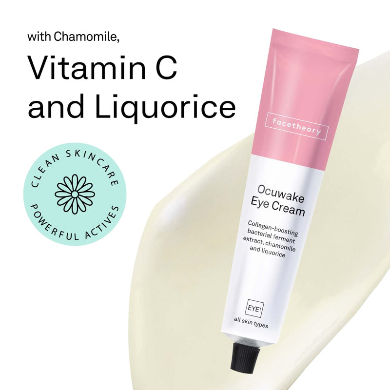 [Australia] - Facetheory Ocuwake Eye Cream | With Chamomile, Vitamin C and Liquorice | Strengthens & Firms Eye Contour | Reduces Eye Wrinkles and Eye Bags | Vegan & Cruelty-Free | Made in UK | 30ml 