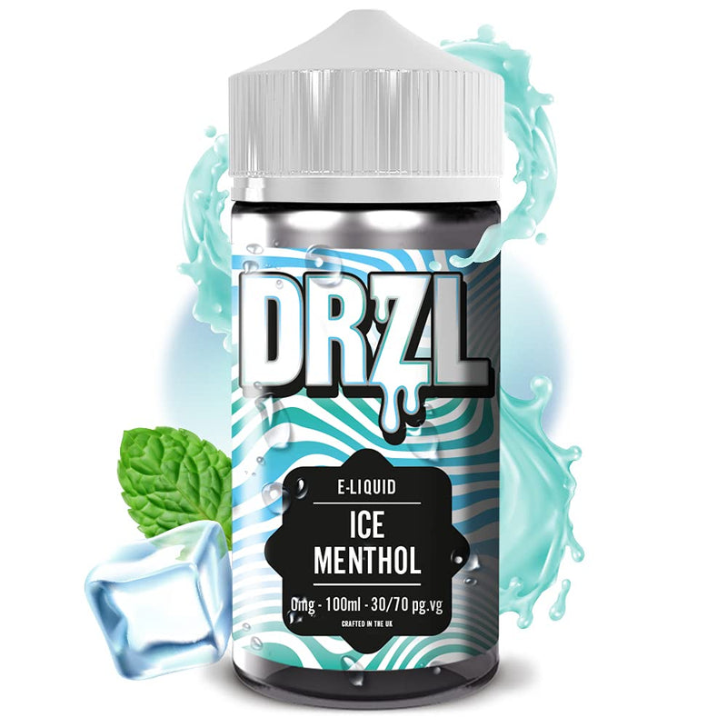 [Australia] - Vape Juice Four Pack Vape Liquid - 4 x 100ml Ice Menthol + Grape Ice + Cherry Ice + Strawberry Ice E Liquid 70/30 No Nicotine Short Fill (DRZL E Liquid) 