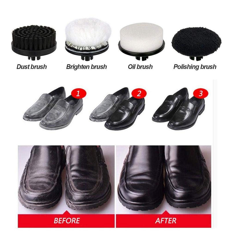 [Australia] - Electric Shoe Shine Kit,Funtoy Electric Shoe Polisher Brush Shoe Shiner Dust Cleaner Portable Wireless Leather Care Kit for Shoes, Bags, Sofa (Black) 