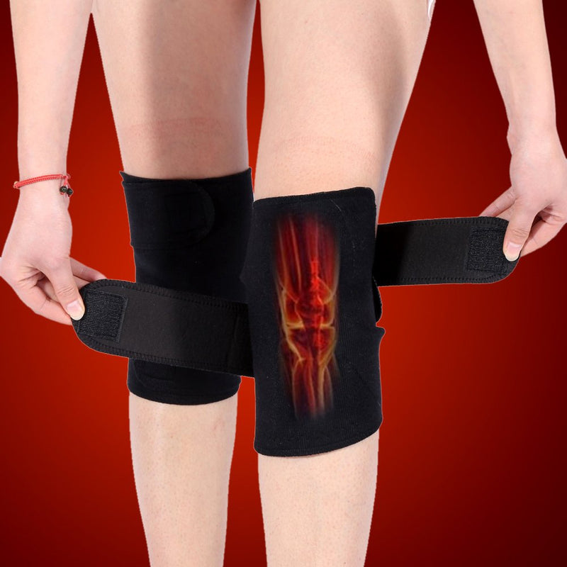 [Australia] - Alucy 1 Pair Tourmaline Self-heating Magnetic Therapy Knee Protective Belt Arthritis Brace Support for Men & Women Pain Relief 