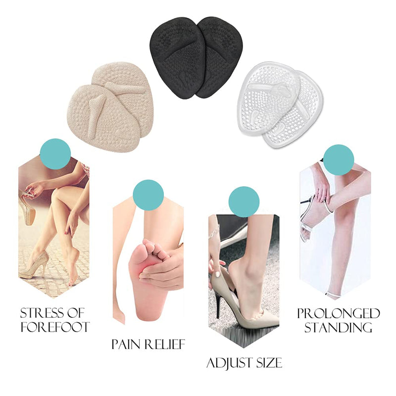 [Australia] - Metatarsal Pads - 12 pcs Soft Forefoot Pads - High Heel Inserts - Shoe Filler for Too Big Shoes Women - Ball of Foot Cushions for Pain Relief 