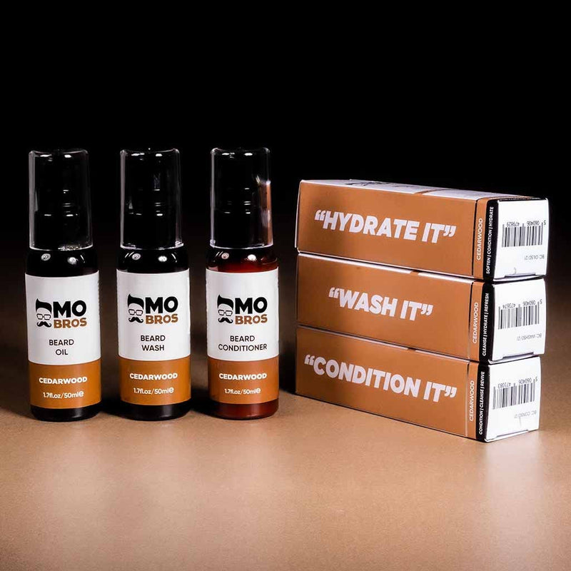 [Australia] - Beard Wash, Conditioner & Oil Pack | Cleanse | Soften Beards | Moisturise | 50ml (Cedarwood) Cedarwood 