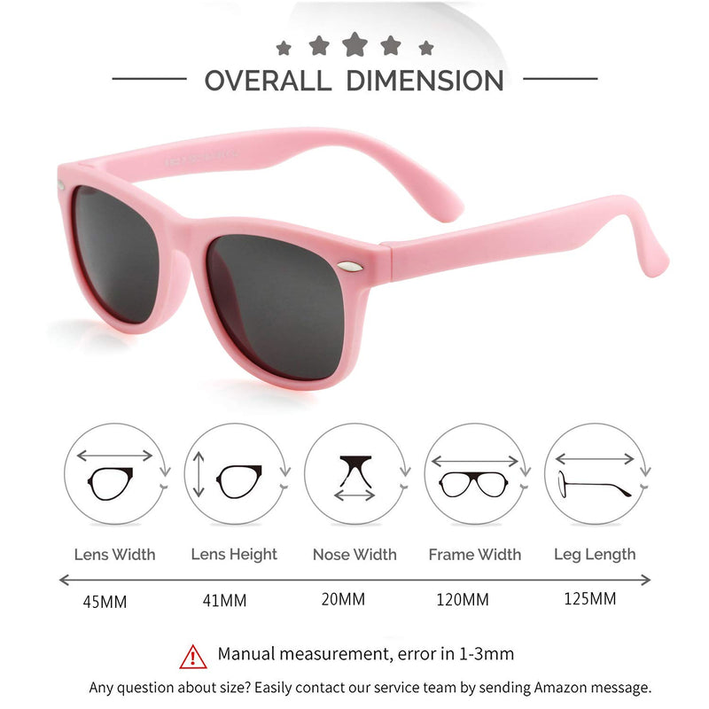 [Australia] - Kids Polarized Sunglasses for Boys Girls TPEE Rubber Flexible Frame Shades Age 3-12 01 All Pink(3 Pack) 45 Millimeters 
