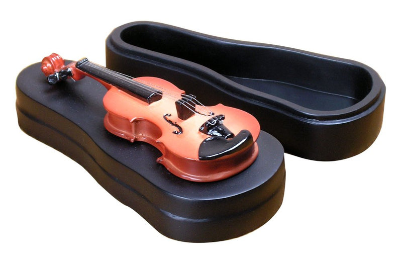 [Australia] - BANBERRY DESIGNS Violinist Music Instrument Replica Box Keepsake Ring - Orchestra Musician Gift Velvet Trimmed 