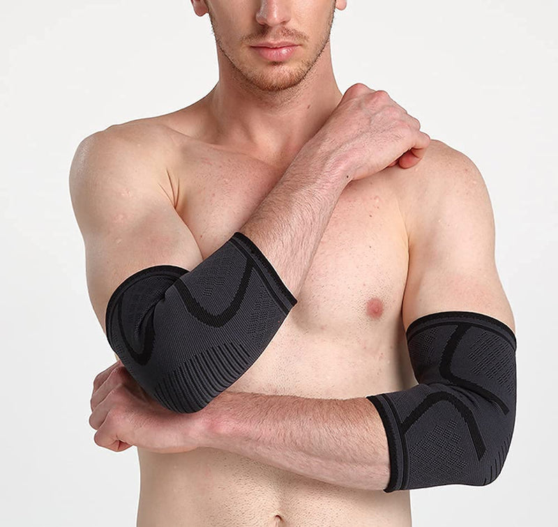 [Australia] - VITTO Elbow Support - Elbow Brace - Compression Arm Sleeve for Tendonitis - Arthritis - Best for Tennis Elbow - Golfers Elbow - Weightlifting (M, Black, 1) M 