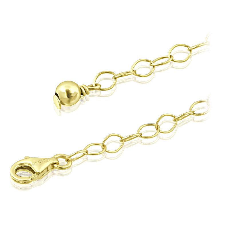 [Australia] - Sea of Ice 3 Pieces Set Sterling Silver Extenders Chain for Necklace Bracelet Anklet, 1" 2" and 4" Yellow Gold Flashed 