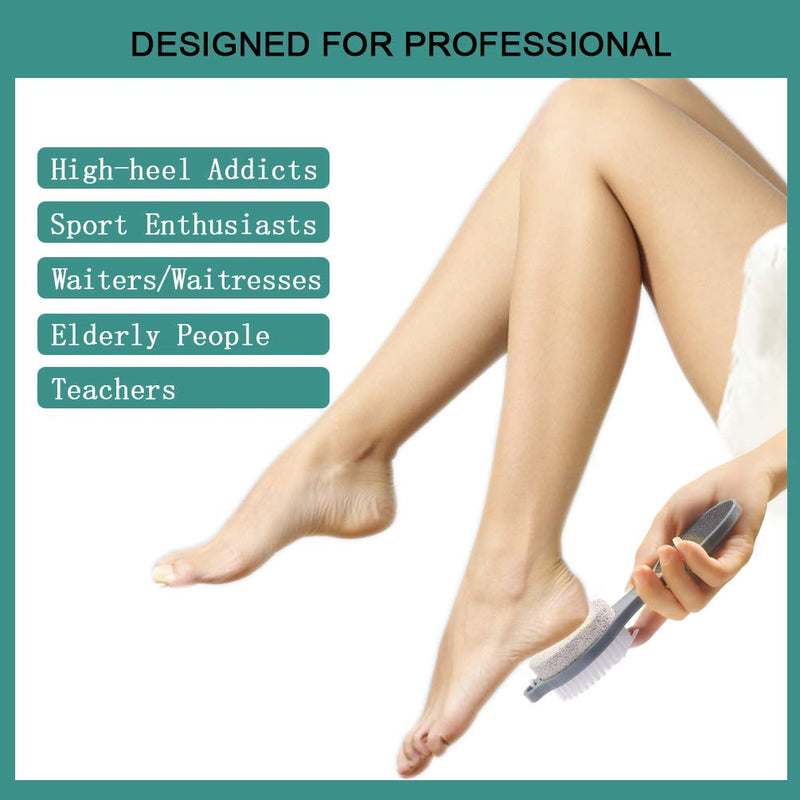 [Australia] - CAREHOOD Foot File Callus Remover - Multi Purpose 4 in 1 Feet Pedicure Tools with Foot Scrubber, Pumice Stone, Foot Rasp and Sand Paper for Home Foot Care (Grey Pedicure Foot File) Grey Pedicure Foot File 