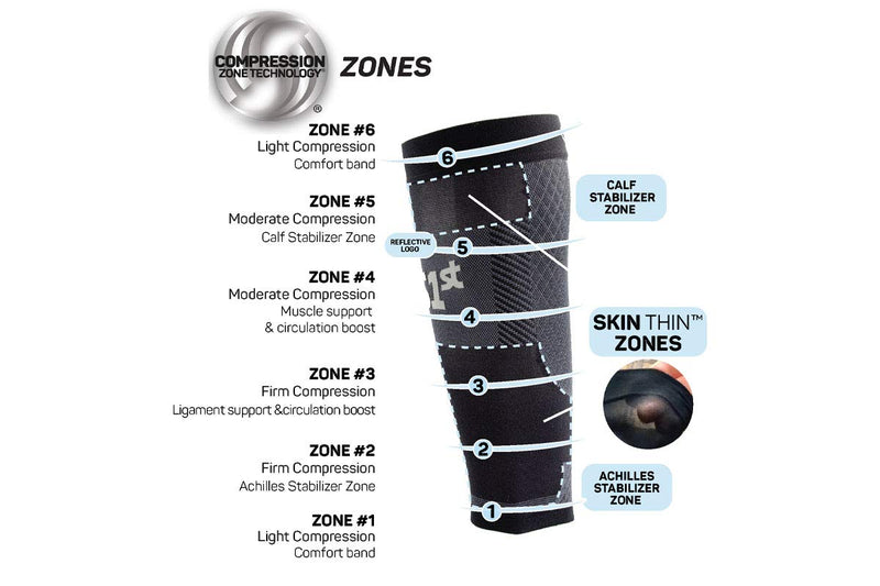 [Australia] - OS1st TA6 Thin Air Running Compression Calf Sleeves with Special Skin-Thin Design maximizing air-Flow to Prevent overheating and Keep Legs Cool and Dry Grey Medium 