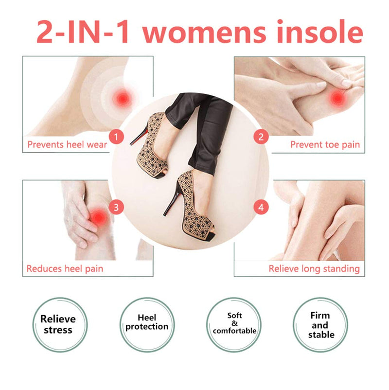[Australia] - [3 Pairs] Heel Insoles Sponge Shoes Pads with Heel Grips Inserts Heel Cushion Inserts Comfort Shoe Insoles for Loose Shoes Big Shoes, Feet Pain Relief, Women 5-9 Flesh Pointed (Flesh Round) Flesh Round 