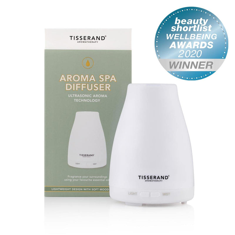 [Australia] - Tisserand Aromatherapy | Aroma Spa Diffuser | For Use With Essential Oils | Mood Lighting | 5 Hours Ultra-Quiet Continuous Mist | 100ml Capacity 