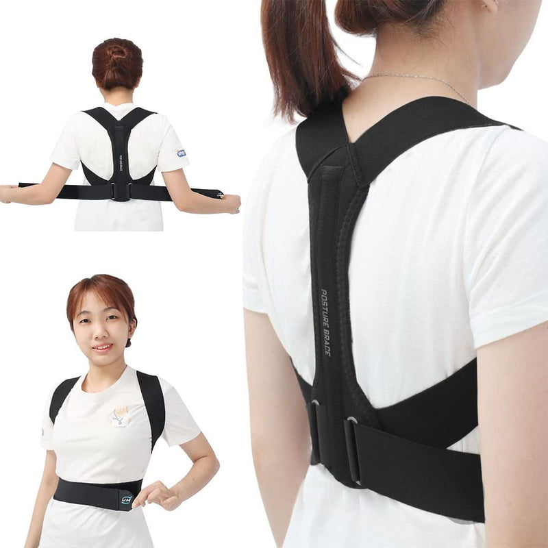 [Australia] - EZONEDEAL Posture Corrector -Back Brace for Men and Women, Fully Adjustable Spine and Back Support, Breathable Back Brace, Comfortable Clavicle Straightener, Pain Relief for Neck, Back, Shoulders (Large) 