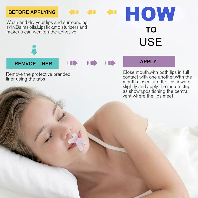 [Australia] - Sleep Strips 60 Pcs,Advanced Gentle Mouth Tape for Better Nose Breathing, Less Mouth Breathing, Improved Nighttime Sleeping and Instant Snoring Relief 60pcs 