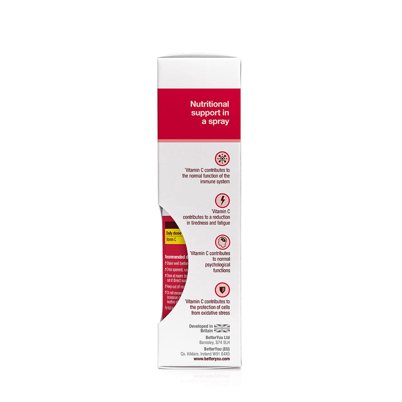 [Australia] - BetterYou Vitamin C Daily Oral Spray | Selenium, Vitamin B2 and Green Tea Extract | 100mg per daily serving | Natural Cherry and Pomegranate Flavour | 25ml 