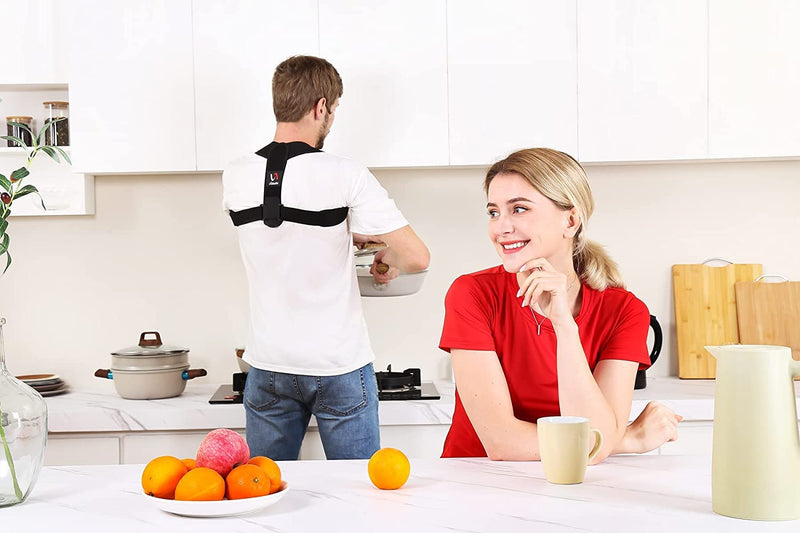 [Australia] - Schiara Posture Corrector for Men and Women - Comfortable Upper Back Brace, Adjustable Back Straightener Support for Neck, Shoulder & Back Classic style 