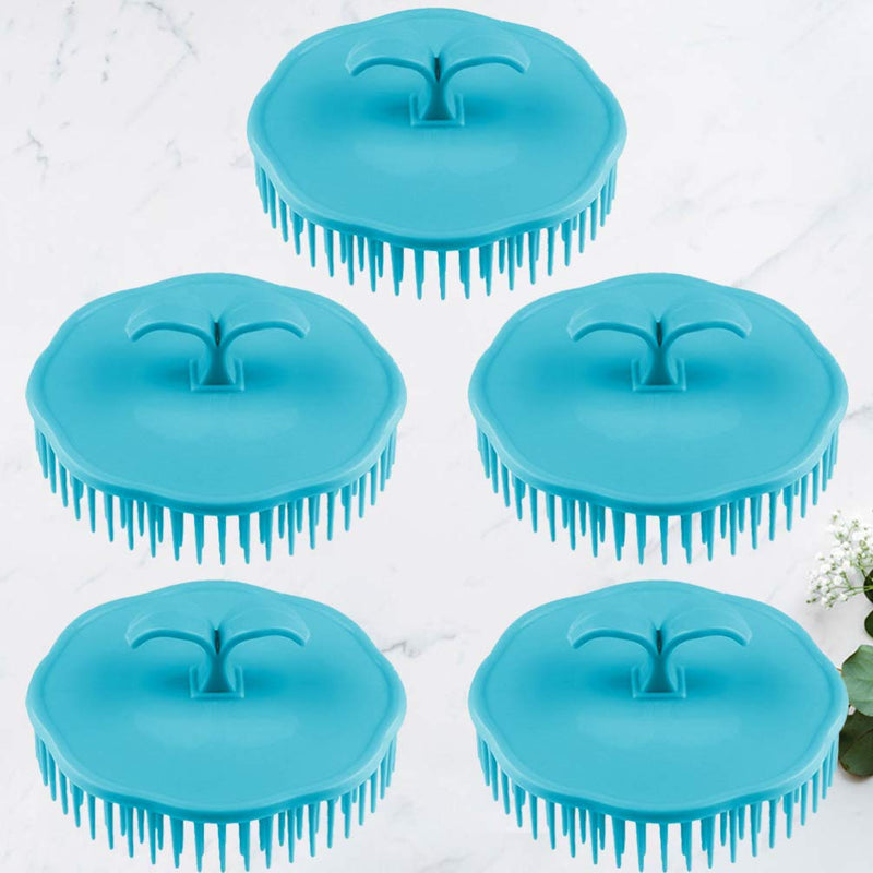 [Australia] - Beaupretty 5Pcs Plastic Hair Scalp Massager Shampoo Brush Round Head Scrubber Dandruff Combs Portable Hairdressing Shower Brush for Dorm Salon (Random Color) 