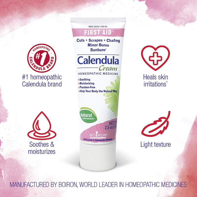 [Australia] - Boiron Calendula, 2.5 Ounce, Topical First Aid Cream for Cuts, Scrapes, Chafing, and Sunburn 