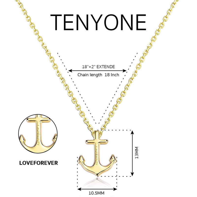 [Australia] - Dainty Necklaces For Teen Girls With Anchor Design Gold Necklaces For Women Cute Pendant Chain Necklace Boho Adjustable Love Necklaces Gifts For Girls Birthday Trendy Jewelry Summer 