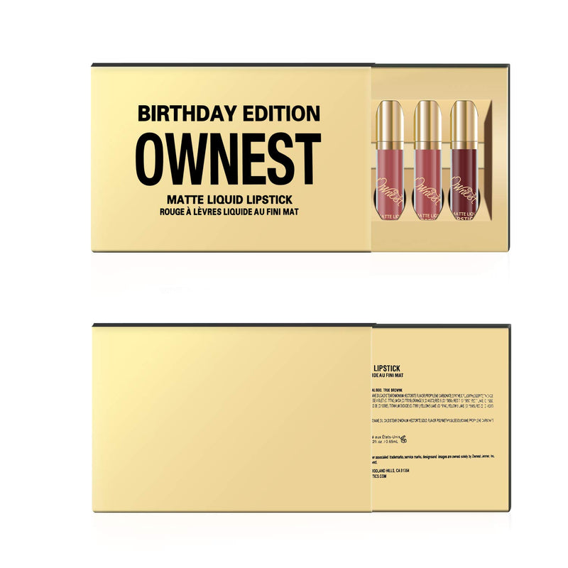 [Australia] - Ownest 6pcs Matte Velvety Lipstick Matte Lip Gloss Waterproof Lip Gloss brithday editio A 