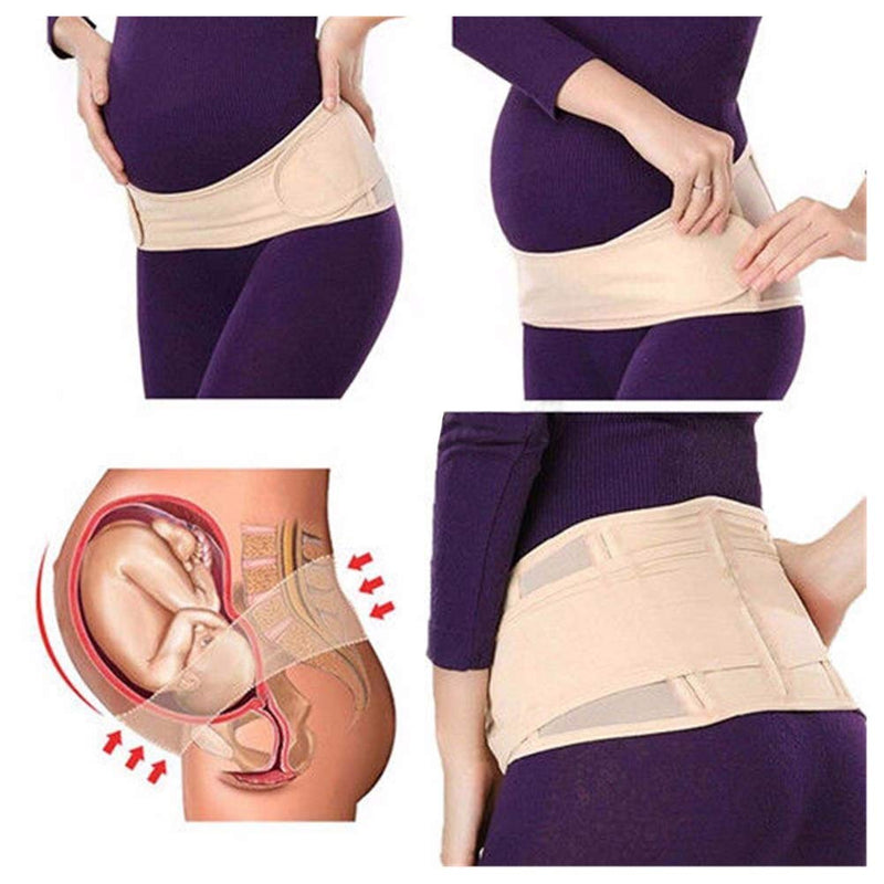 [Australia] - Maternity Belt 2.0 - Belly Band for Pregnancy, Two in One Pregnancy Belt for Your Entire Pregnancy and Postpartum Recovery, Breathable Back and Pelvic Support Prenatal Cradle (Universal Size, Beige) 