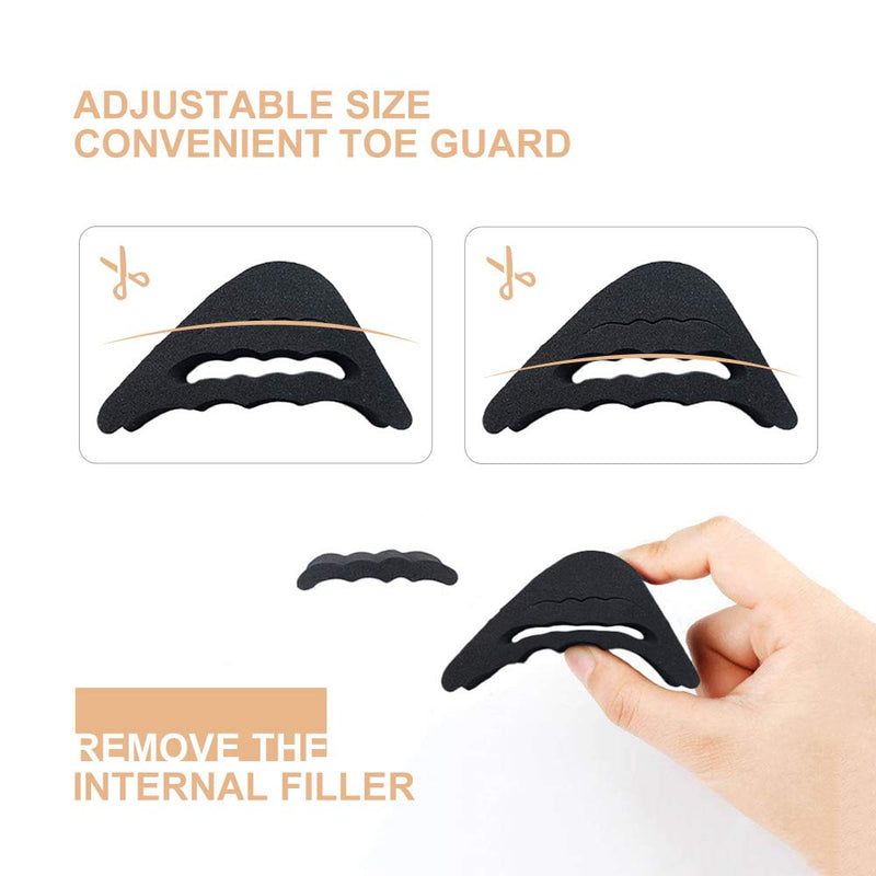 [Australia] - 4 Pairs Toe Filler Inserts Adjustable Toe Plug Reusable Shoe Filler for Too Big Shoes for Women Men Unisex Pumps Flats Sneakers - Black + Beige 