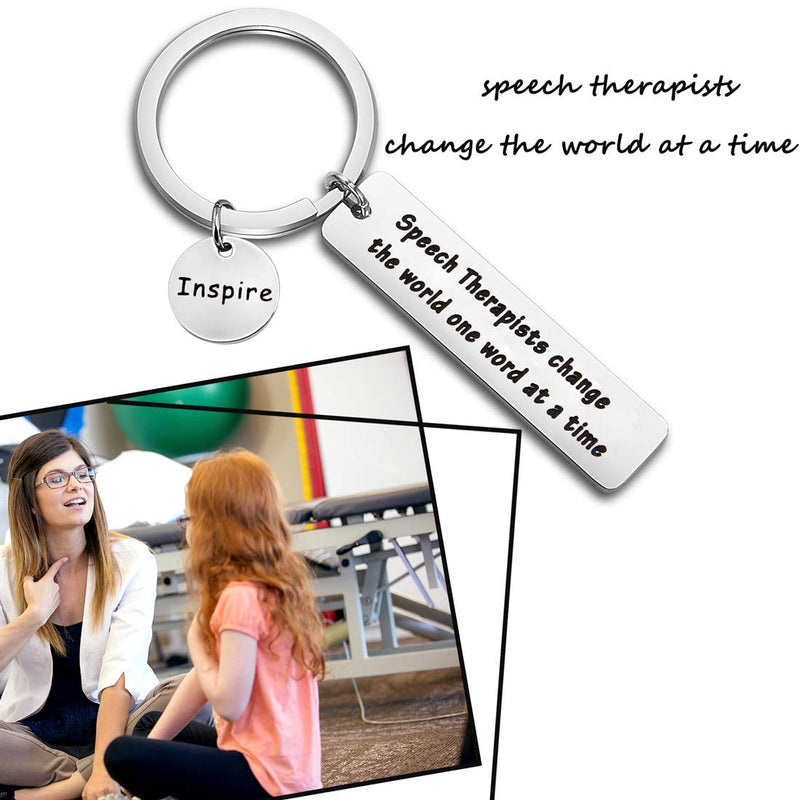 [Australia] - MYOSPARK Speech Therapist Gift Speech Language Pathologist Thank You Gift Speech Therapists Change The World Keychain SLP Keychain 1 