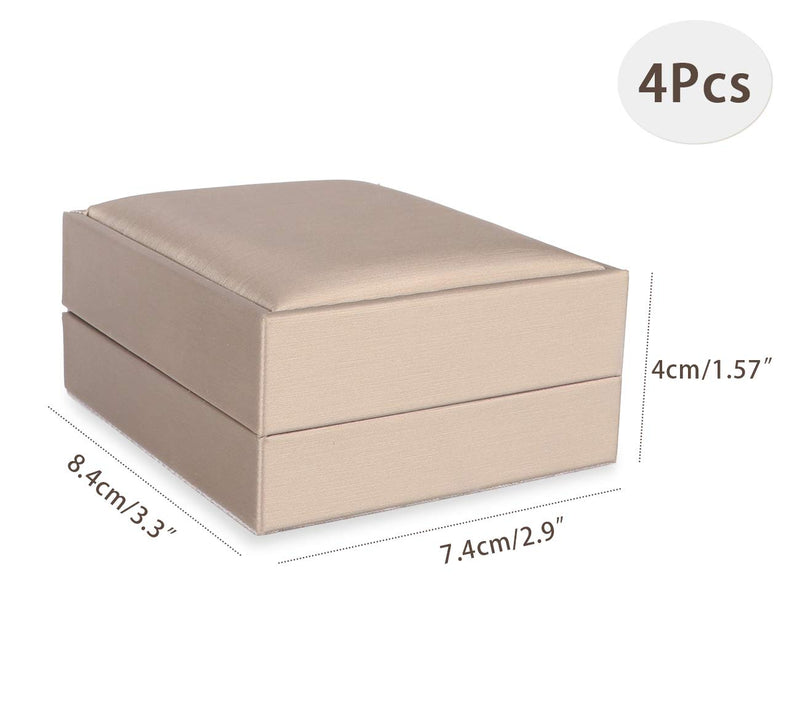 [Australia] - Sdoot Necklace Pendant Box, 4 Pack Premium PU Leather Jewelry Box Gift Boxes-Gold 