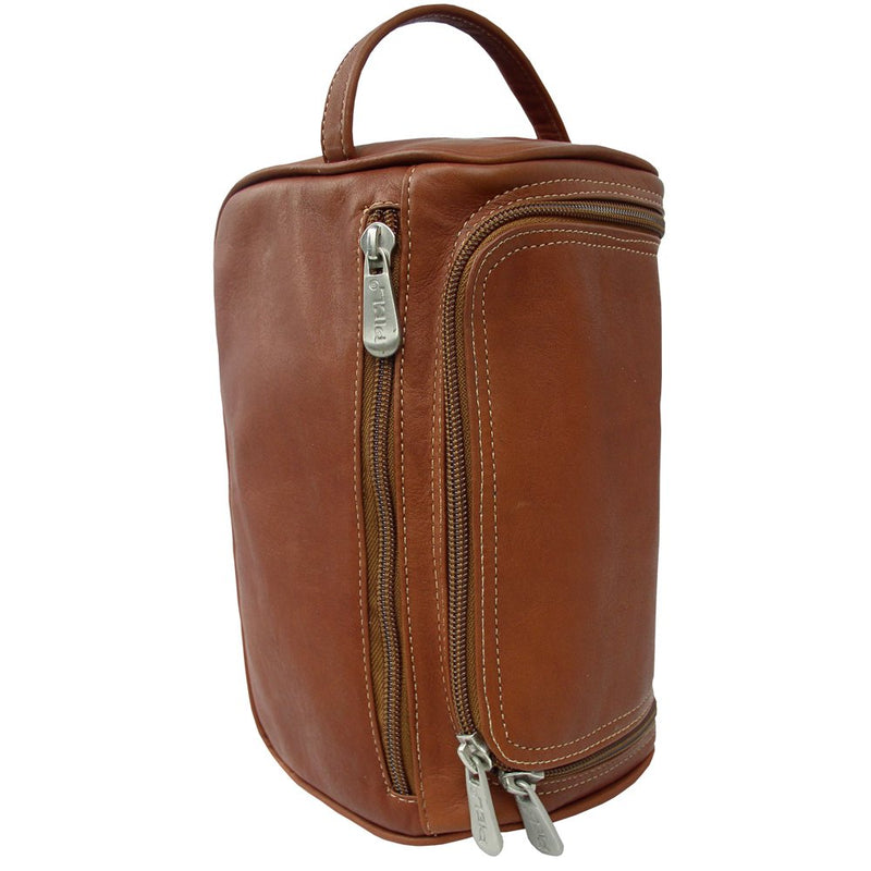 [Australia] - Piel Leather U-Zip Toiletry Kit, Saddle, One Size 