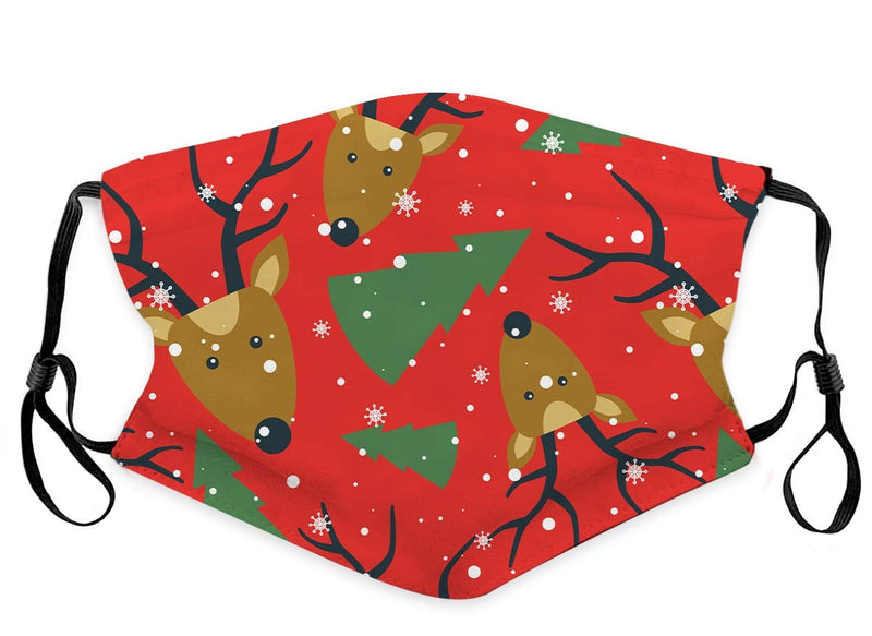 [Australia] - Kids Reusable Face Bandanas Cute Cartoon Breathable Cloth Face Covering with Adjustable Ear Loops for Children 6 Pack (Chirstmas Theme) 