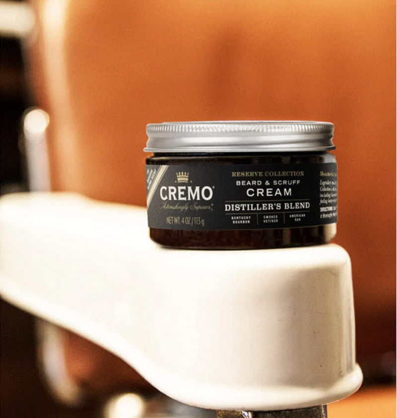 [Australia] - Cremo Beard & Scruff Cream, Distiller's Blend (Reserve Collection), 4 oz - Soothe Beard Itch, Condition and Offer Light-Hold Styling for Stubble and Scruff (Product Packaging May Vary) 
