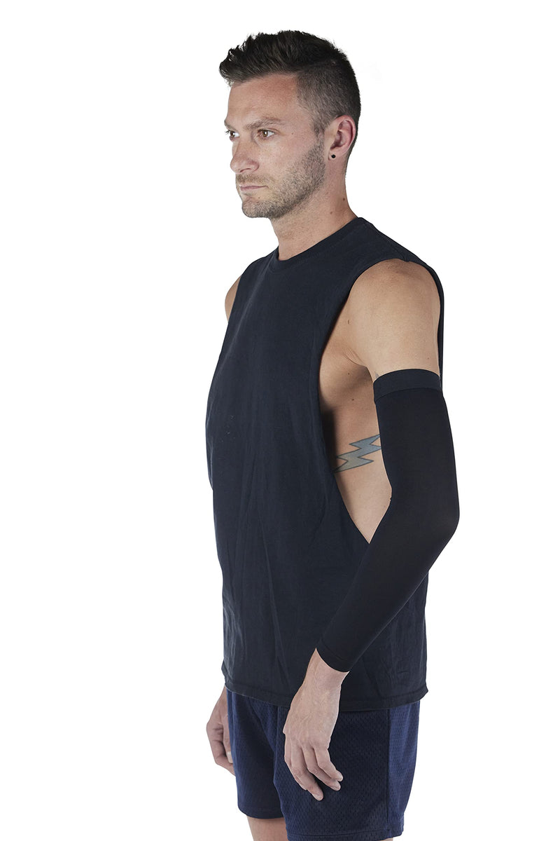 [Australia] - Mojo Compression Medical Opaque Lymphedema Compression Arm Sleeve - Wrist & Elbow - 20-30mmHg - Unisex - Black, XX-Large 