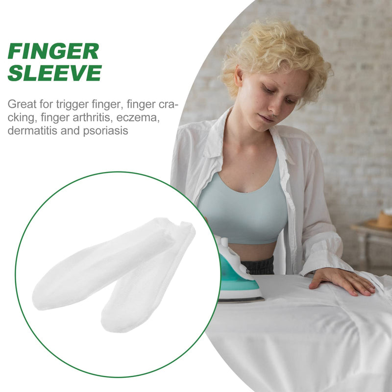 [Australia] - Uonlytech 150pcs Cotton Finger Sleeves Cots Protect Fingertips Hand Skin Cracking Moisture Disposable Finger Cover for Adults White 