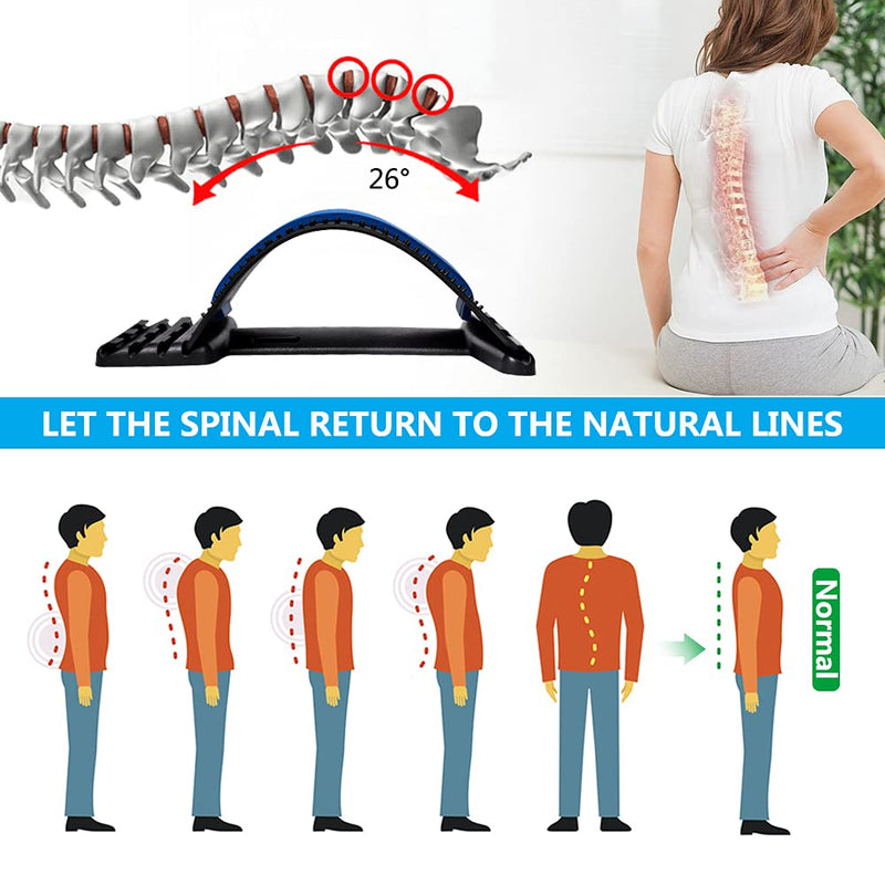 [Australia] - Back Stretcher, Lumbar Back Pain Relief Device(4 Level), Spine Borad Deck Multi-Level Back Cracker Lumbar, Pain Relief for Herniated Disc, Sciatica, Scoliosis, Lower and Upper Back Stretcher Support 