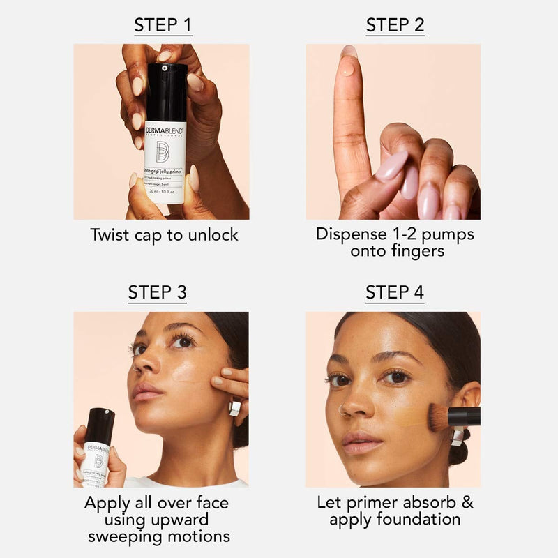 [Australia] - Dermablend Professional Insta-Grip Jelly Primer - 3-in-1: 24-Hour Makeup Extender, Instant Moisturizer, and Skin Tightening Mask - Dermatologist-Created, Fragrance-Free, Allergy-Tested - 30 ml 