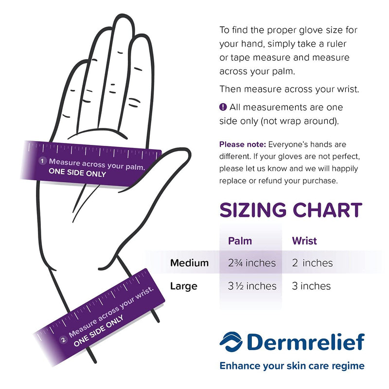 [Australia] - Dermrelief Cotton Gloves - for Beauty, Dry Hands, Skin Conditions, Uniforms, Formal Wear, Inspections or Glove Liner (Large, 3 Pairs) Large (6 Count) 