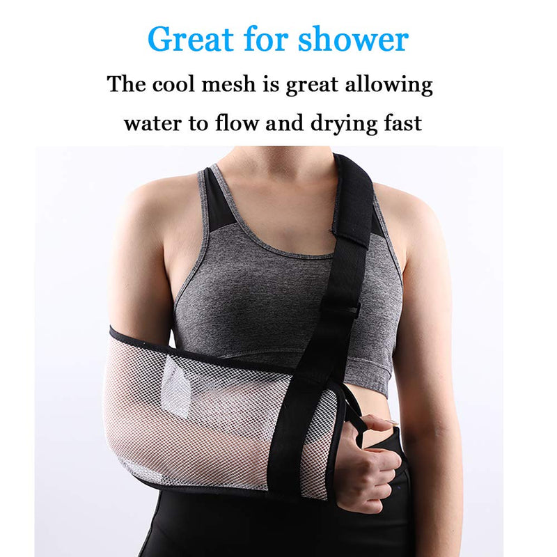 [Australia] - Mesh Arm Shoulder Sling Great Shower Bath Sling Used after rotator cuff Shoulder Surgery Arm Brace Support for Men and Women,White 