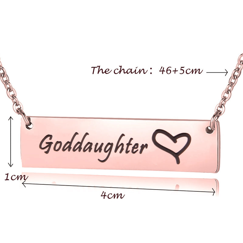 [Australia] - ENSIANTH Godmother Necklace Goddaughter Necklace Hand Stamped Bar Necklace Gift for Her RG-Goddaughter 