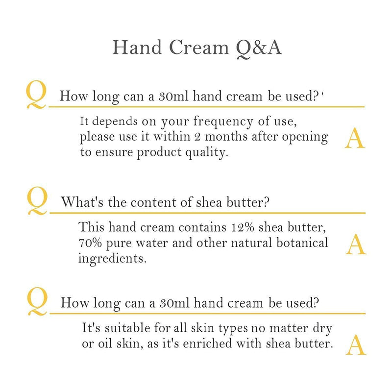 [Australia] - Hand Cream Gift Set - Hand Lotion Set for Women, Travel Size Hand Cream Enriched with Shea Butter and Glycerin to Moisturize Dry Hands, Gifts for Women, Birthday. 6 x 1.0 oz/30ml 