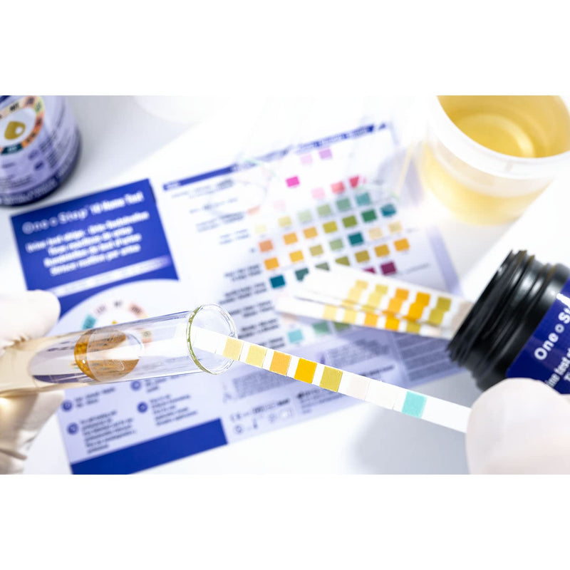 [Australia] - 1 Tub (100 Strips) - 10 Parameter Professional/GP Urinalysis Urine Test + Sample 30ml Bottle (pH/Glucose/Ketone/Liver & Kidney Infection) 