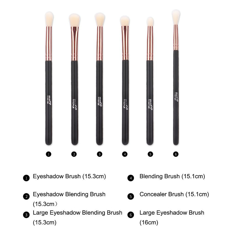 [Australia] - MSQ Eye Brush Set Rose Gold 6pcs Eyeshadow Set Eyebrow Brush Makeup Brushes Eyeliner Brush for Eyeshadow, Eyebrow, Eyeliner, Blending, Concealer, Best for Gifts 