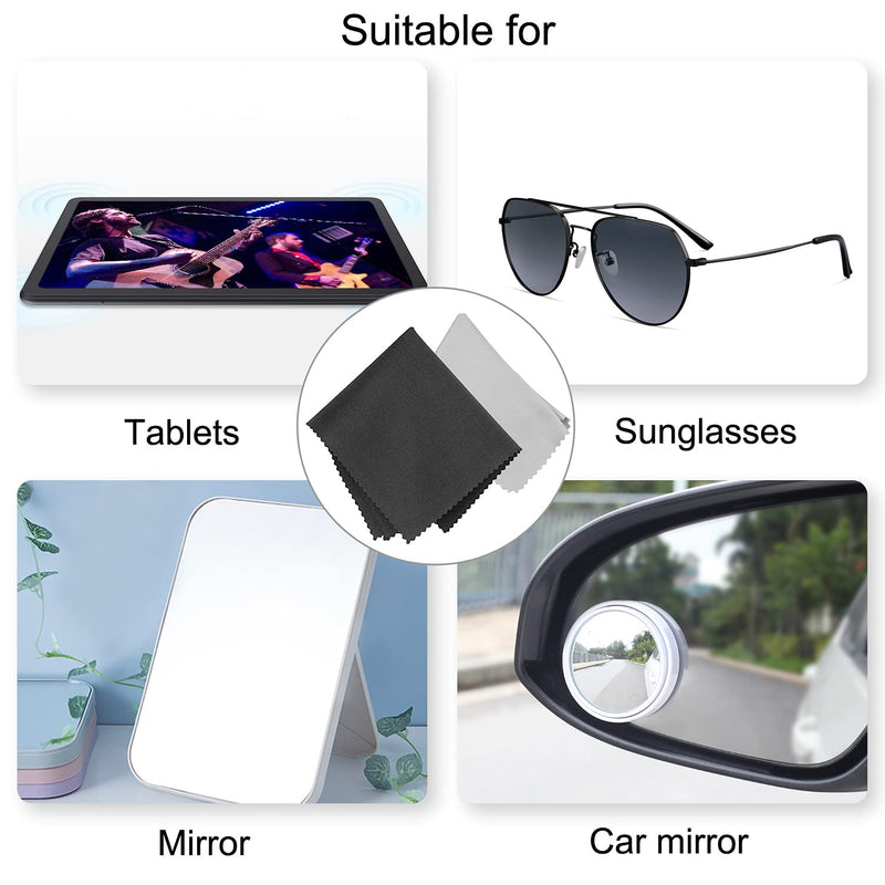 [Australia] - Microfiber Cleaning Cloths 2 Pack, 17.5 x14.5 cm Cleaning Cloth for Glasses, Eyeglasses, Cell Phones, Cameras, Tablets, Spectacles, Sunglasses, Laptops, Lenses, LCD Screens 