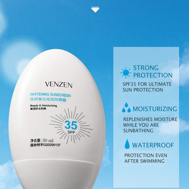 [Australia] - VENZEN Sunscreen Waterproof Strong Protection Deep Hydration Nicotinamide Glycerin Moisturizing Anti Pigmentations 35SPF 30ml 