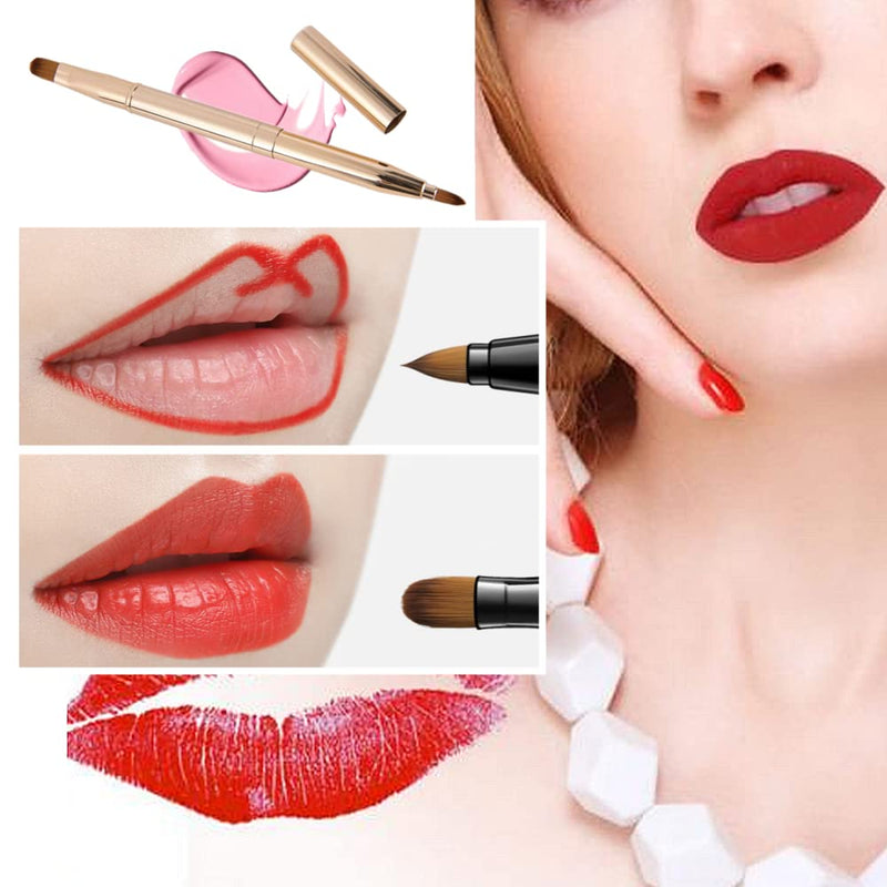 [Australia] - CGJIANG Lip Brush Retractable Lip Brushes Portable Dual End Lipstick Brush Eye Make Up Brushes Concealer Brushes Eye Shadow Brush Lip Brush tool Lip Contours Makeup Brush 