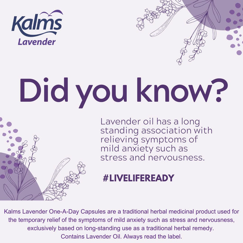 [Australia] - Kalms Lavender - One-a-day - 14 capsules - A Traditional Herbal Medicinal Product Used for the Temporary Relief of the Symptoms of Mild Anxiety Such as Stress and Nervousness 