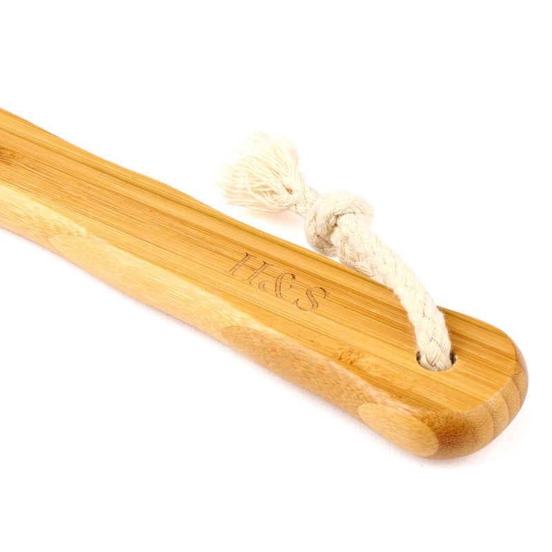 [Australia] - H&S Body Brush Back Scrubber Long Handle Bath Shower Brush Natural Bristles Dry Skin Exfoliating Cellulite Brush Bamboo Wood 