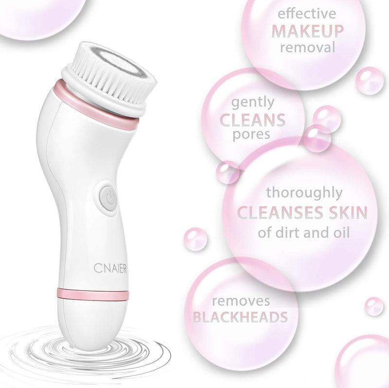 [Australia] - Facial Cleansing Brush, 【NEWEST 2021】Rechargeable Face Brush with 4 Brush Heads for Deep Cleansing and Gentle Exfoliating, Waterproof Electric Spin Face Scrub Brush with USB Charge Blush 