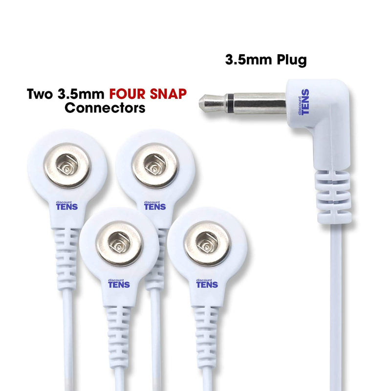 [Australia] - Tens Lead Wires, Port Doubler, 4 Snap Connectors (2 Pack), Discount Tens Brand 3.5mm Plug (standard headphone size) 